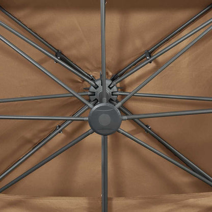 Cantilever Garden Parasol with Double Top Taupe 400x300 cm