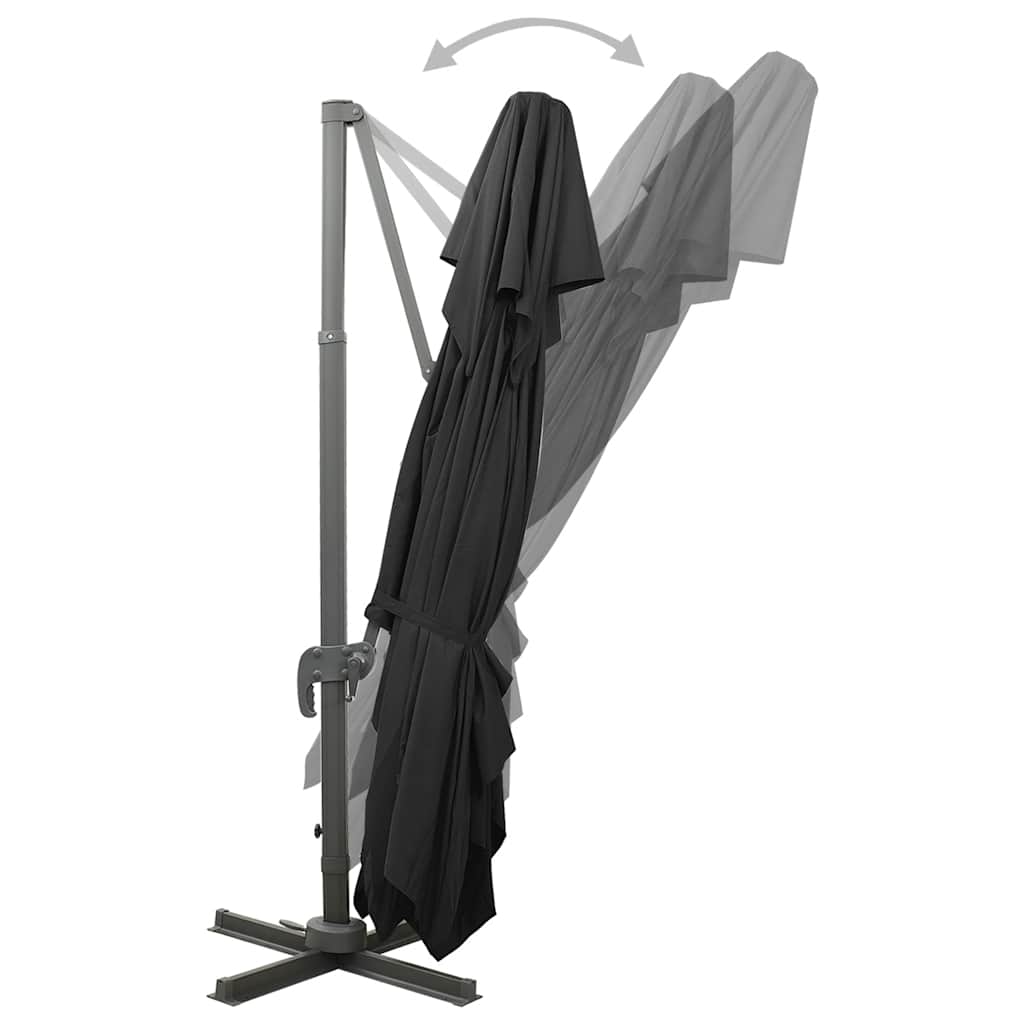 Cantilever Garden Parasol with Double Top Black 400x300 cm