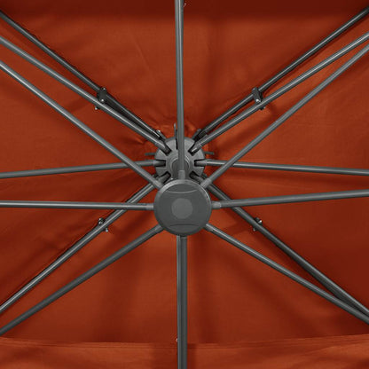 Cantilever Garden Parasol with Double Top Terracotta 400x300 cm