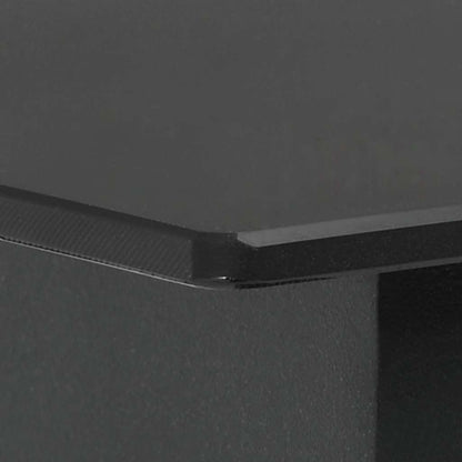Patio Dining Table Black 59.1"x31.5"x29.1" Steel and Glass