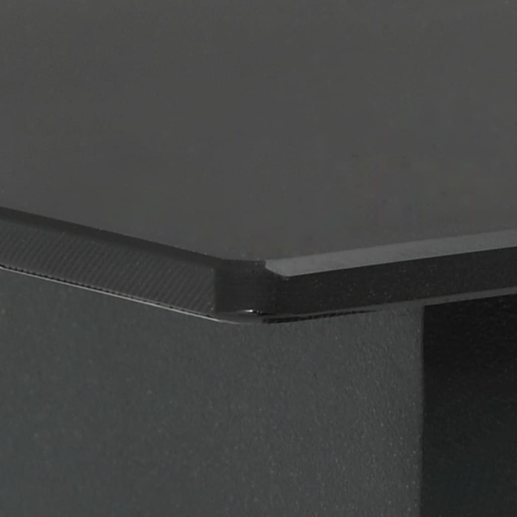 Garden Table Black Powder-coated steel, glass 31.5 x 31.5 x 29.1 in