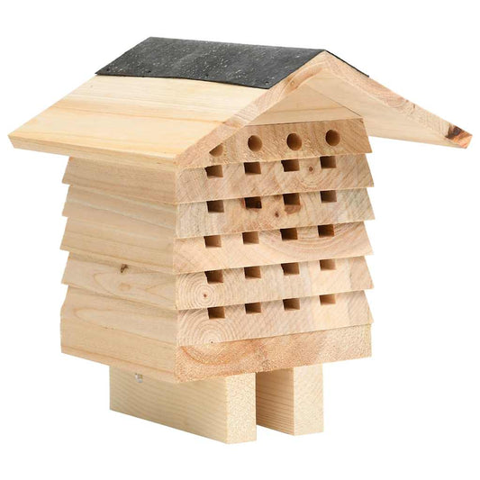 Bee House | Light Brown | Solid firwood | Small |  Durable  | Bee House