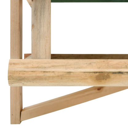 vidaXL Bird Feeder Green and Natural Wood Solid Fir Wood Small