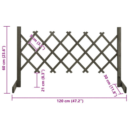 Garden Trellis Fence Gray 47.2"x23.6" Solid Firwood