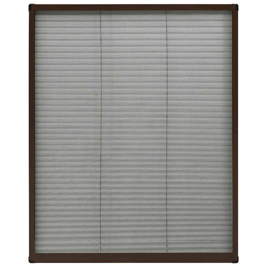 Plisse Insect Screen for Windows Aluminium Brown 80x100 cm