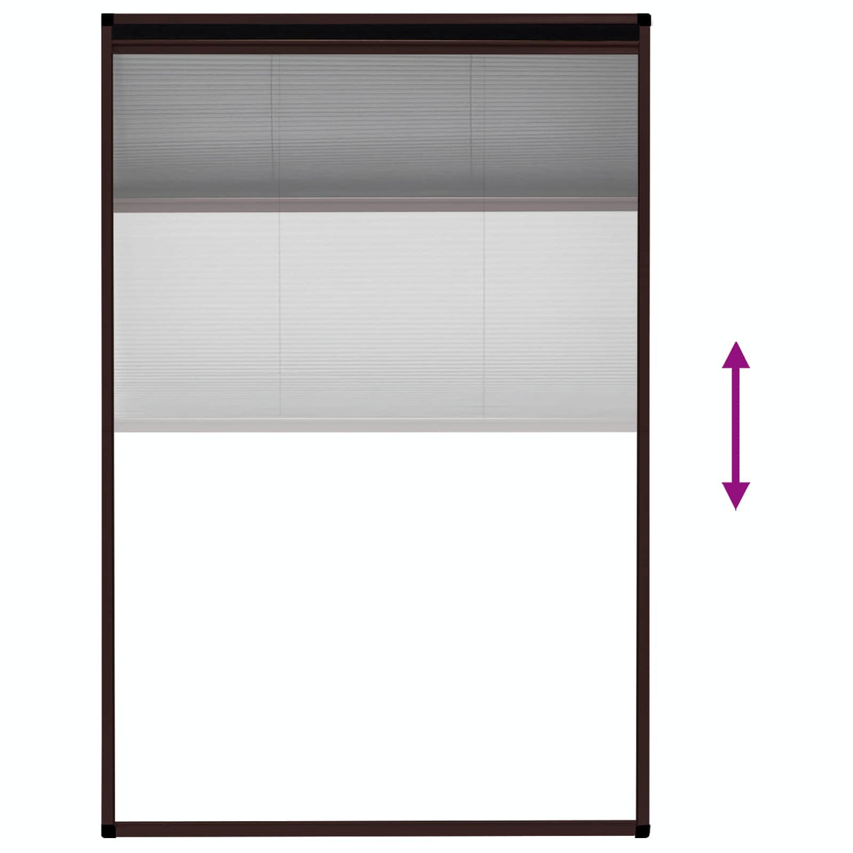 148655 vidaXL Plisse Insect Screen for Windows Aluminium Brown 80x120 cm