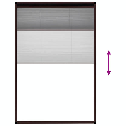 148655 vidaXL Plisse Insect Screen for Windows Aluminium Brown 80x120 cm