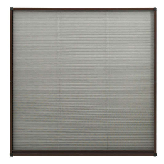 Plisse Insect Screen for Windows Aluminium Brown 120x120 cm