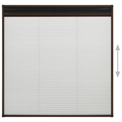 Plisse Insect Screen for Windows Aluminium Brown 120x120 cm