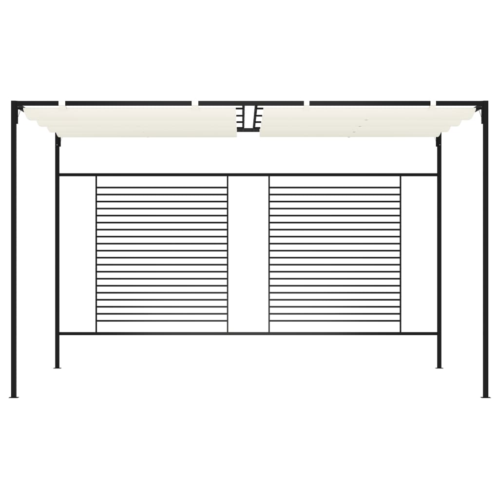 Gazebo with Retractable Roof 3x4x2.3 m Cream 180 g/m²