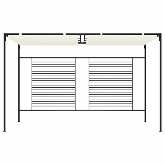 Gazebo with Retractable Roof 3x4x2.3 m Cream 180 g/m²