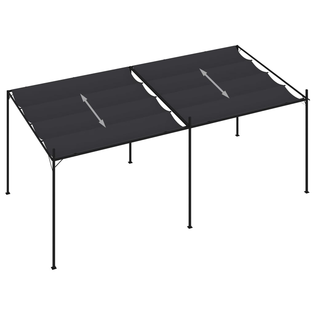 Gazebo with Retractable Roof 600x300x233 cm Anthracite