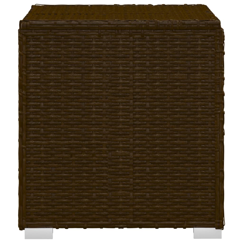 3 Piece Patio Sun Loungers with Tea Table Poly Rattan Brown