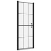 Shower Door Tempered Glass 81x195 cm Black