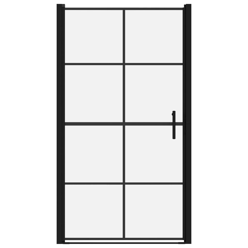 Shower Doors Tempered Glass 39.4"x70.1" Black