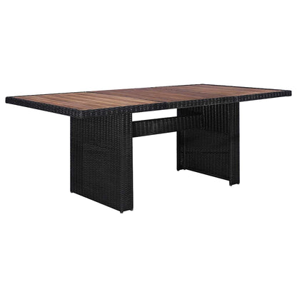 9 Piece Patio Dining Set Poly Rattan Black