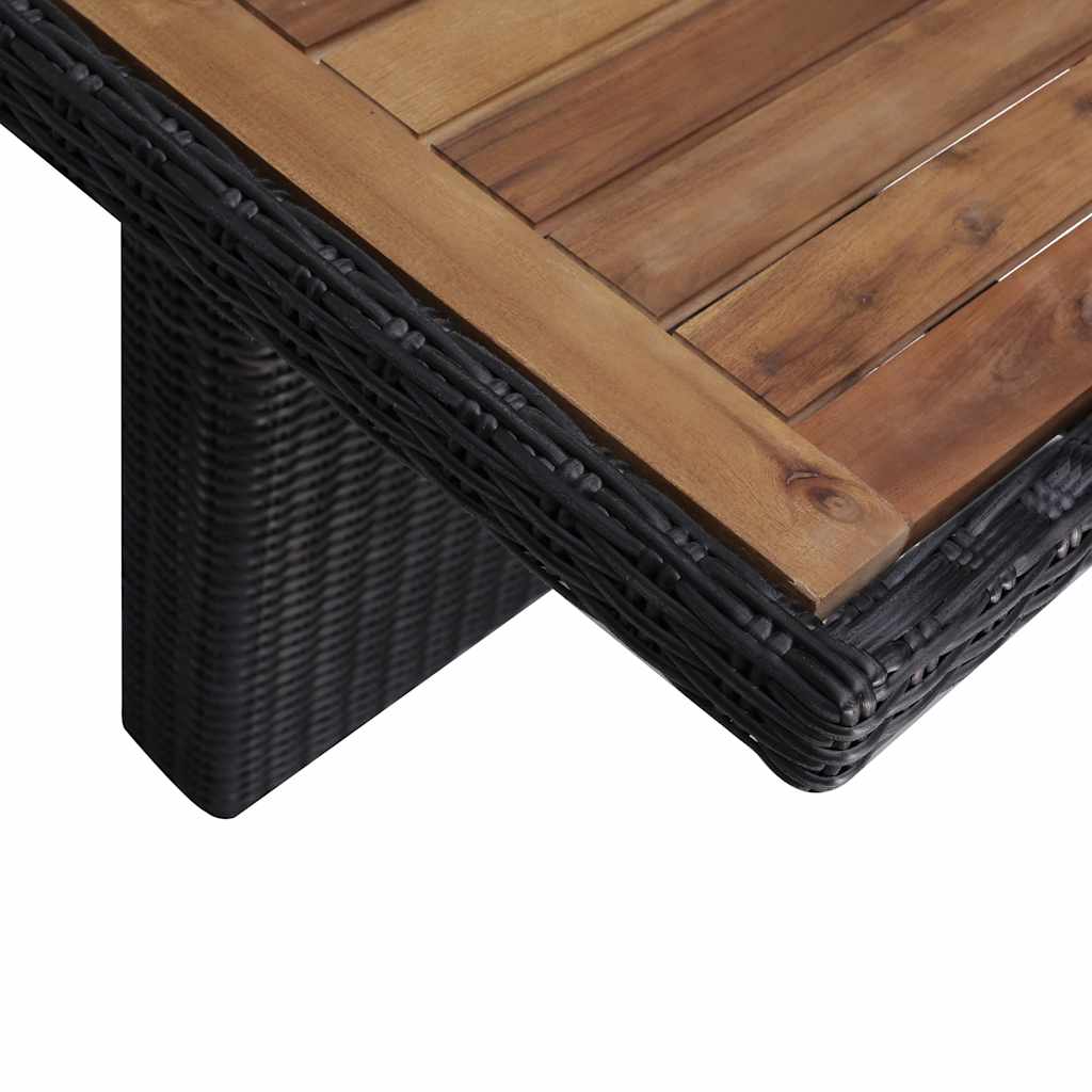 9 Piece Patio Dining Set Poly Rattan Black