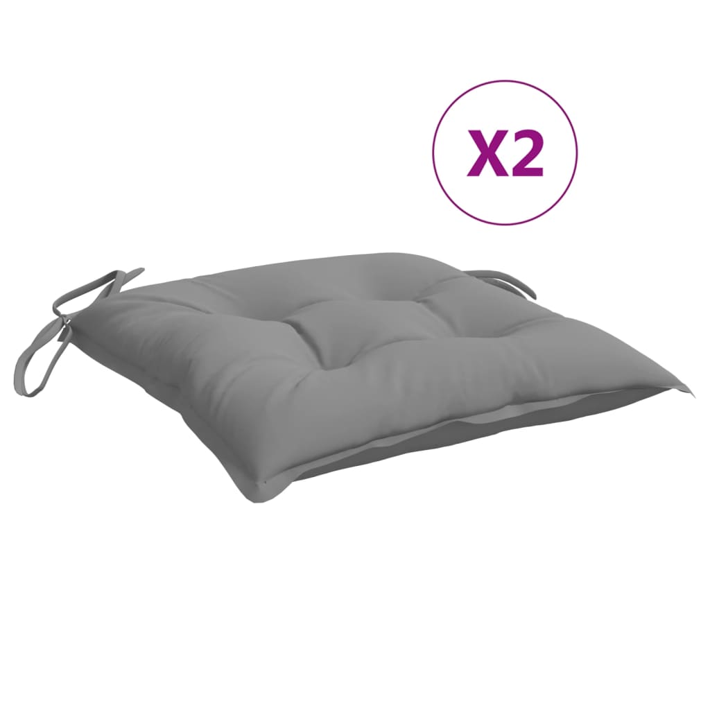 Chair Cushions 2 pcs Gray 15.7"x15.7"x2.8" Oxford Fabric