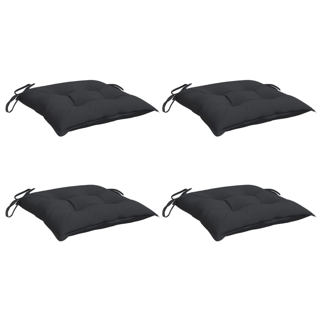 Chair Cushions 4 pcs Black 15.7"x15.7"x2.8" Oxford Fabric