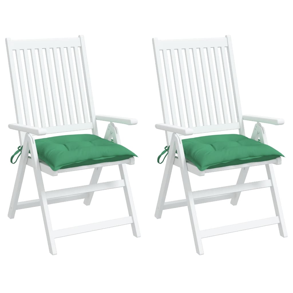 Chair Cushions 2 pcs Green 19.7"x19.7"x2.8" Oxford Fabric