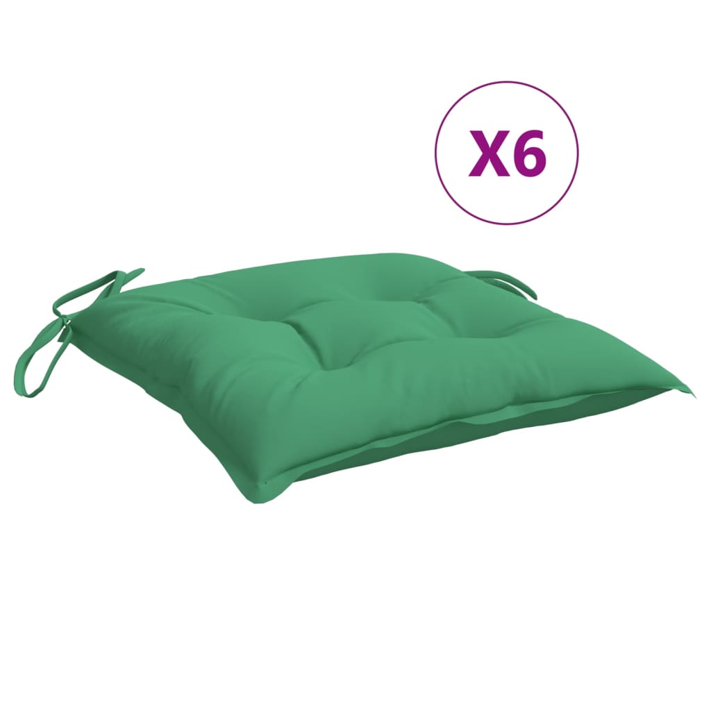 Chair Cushions 6 pcs Green 19.7"x19.7"x2.8" Oxford Fabric