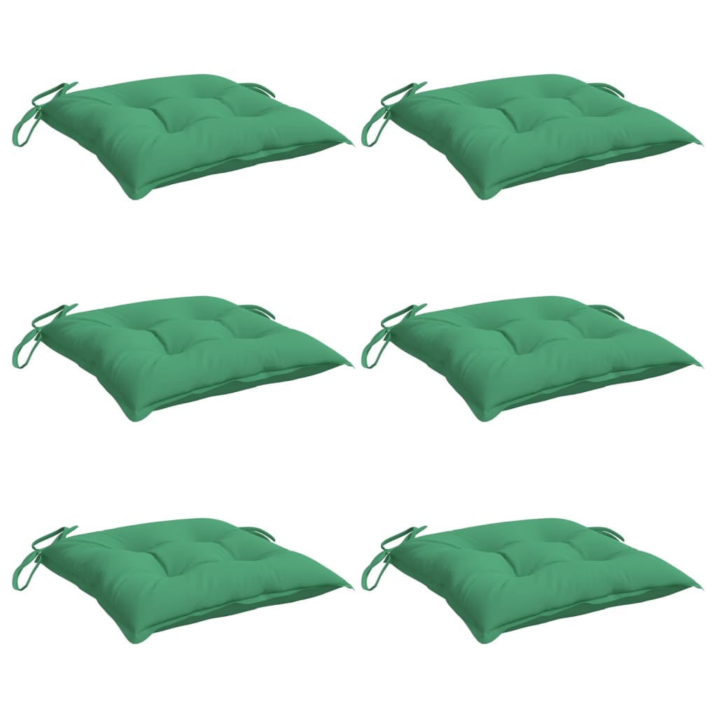 Chair Cushions 6 pcs Green 19.7"x19.7"x2.8" Oxford Fabric