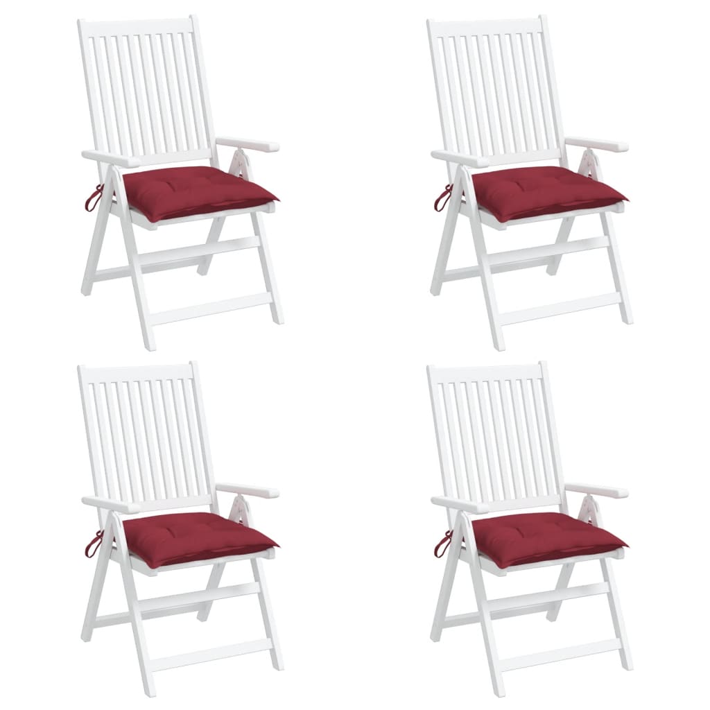 Chair Cushions 4 pcs Wine Red 19.7"x19.7"x2.8" Oxford Fabric