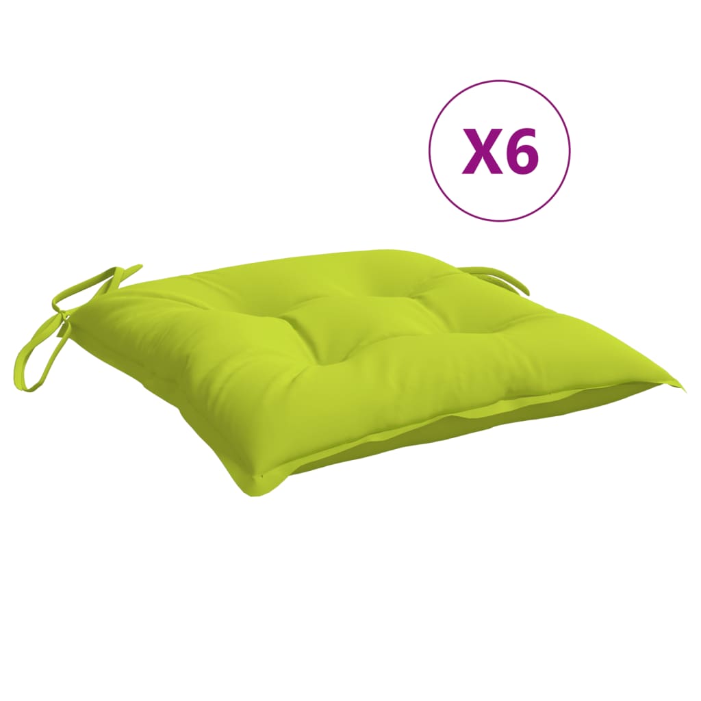 Chair Cushions 6 pcs Bright Green 19.7"x19.7"x2.8" Oxford Fabric