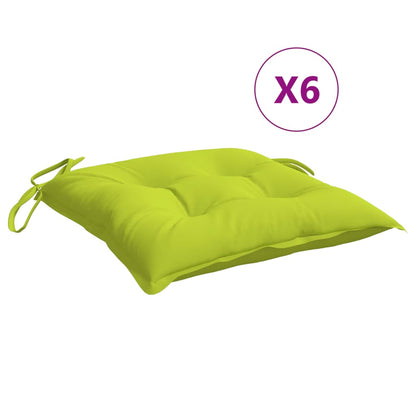 Chair Cushions 6 pcs Bright Green 19.7"x19.7"x2.8" Oxford Fabric