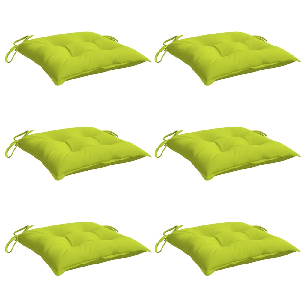 Chair Cushions 6 pcs Bright Green 19.7"x19.7"x2.8" Oxford Fabric
