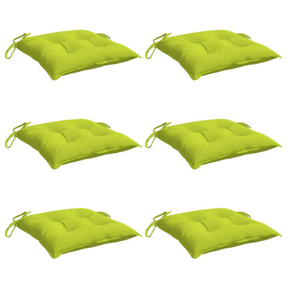 Chair Cushions 6 pcs Bright Green 19.7"x19.7"x2.8" Oxford Fabric