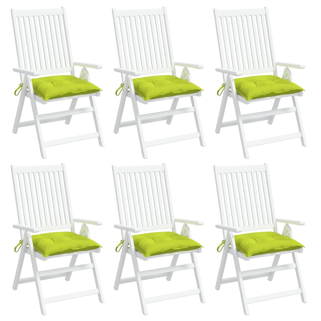 Chair Cushions 6 pcs Bright Green 19.7"x19.7"x2.8" Oxford Fabric