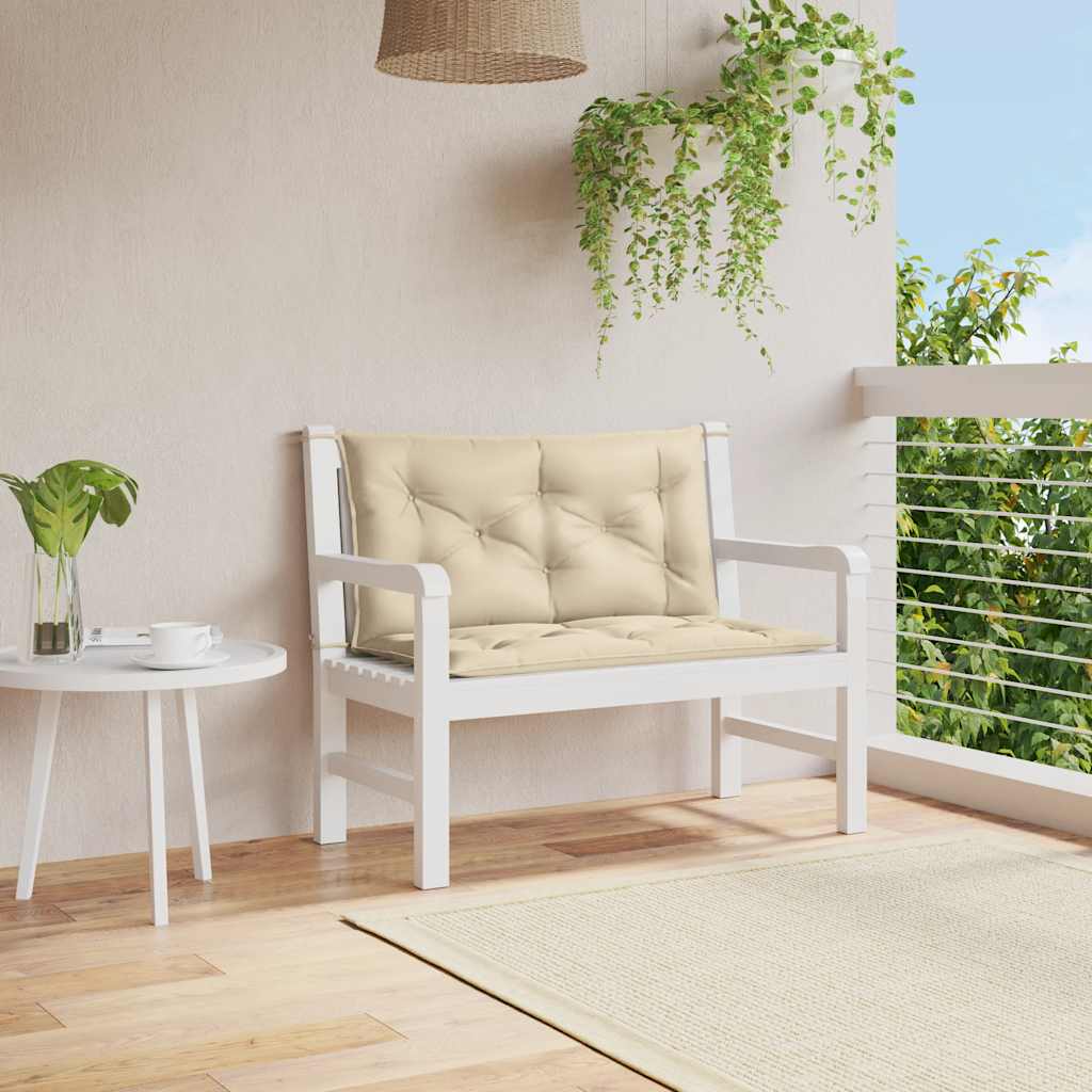 Garden Bench Cushion Beige 39.4"x(19.7"+19.7")x2.8" Oxford Fabric