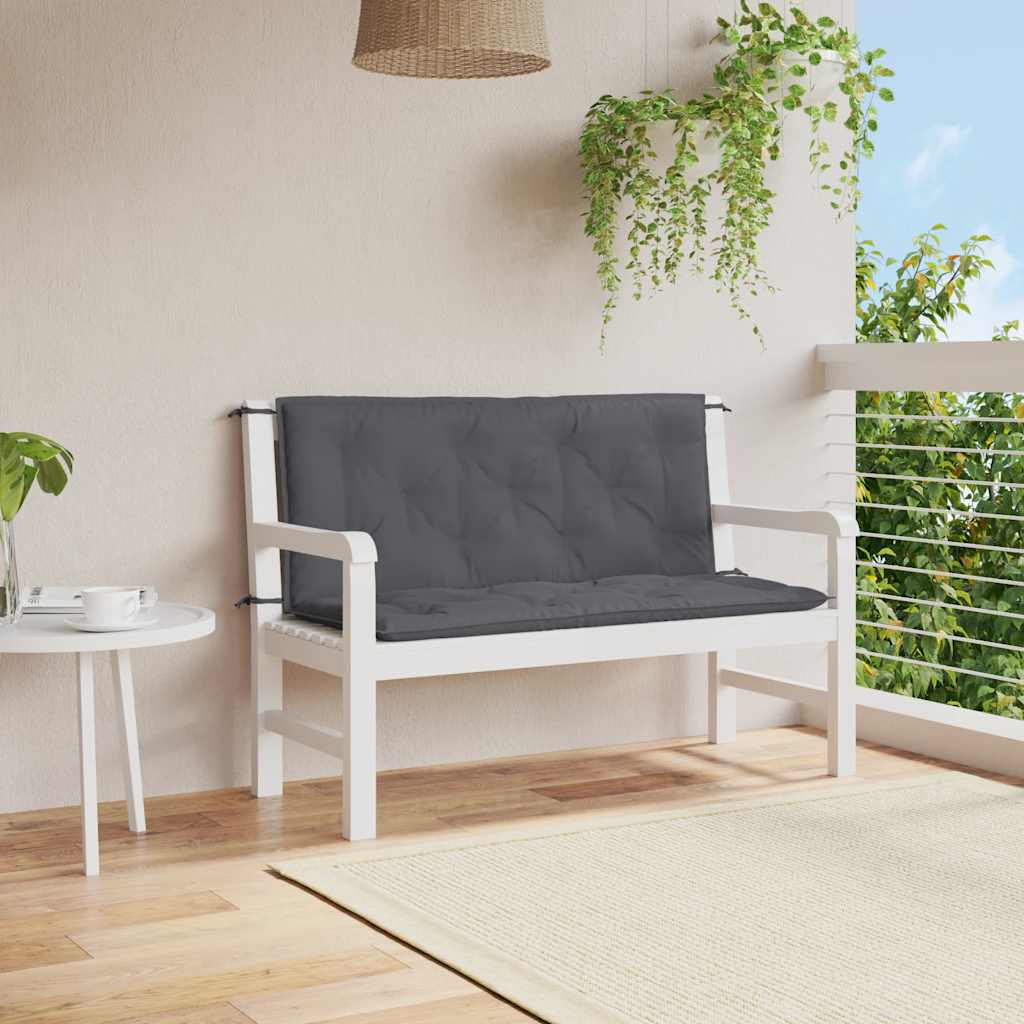 Garden Bench Cushion Anthracite 47.2"x(19.7"+19.7")x2.8" Oxford Fabric