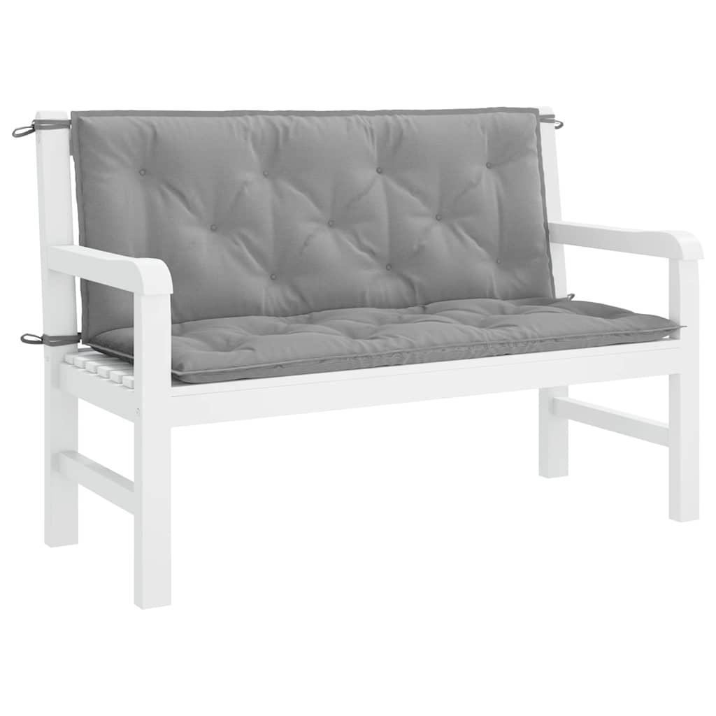 Garden Bench Cushion Gray 47.2"x(19.7"+19.7")x2.8" Oxford Fabric