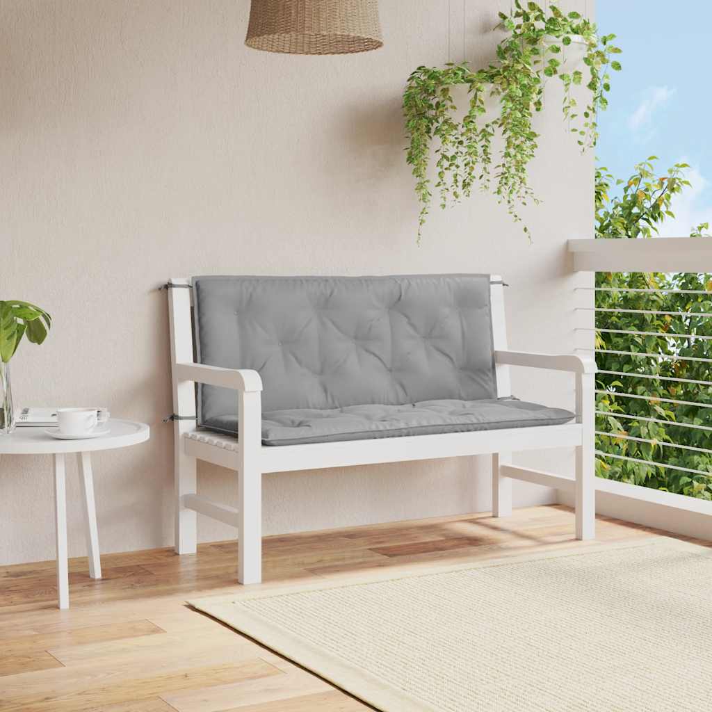 Garden Bench Cushion Gray 47.2"x(19.7"+19.7")x2.8" Oxford Fabric