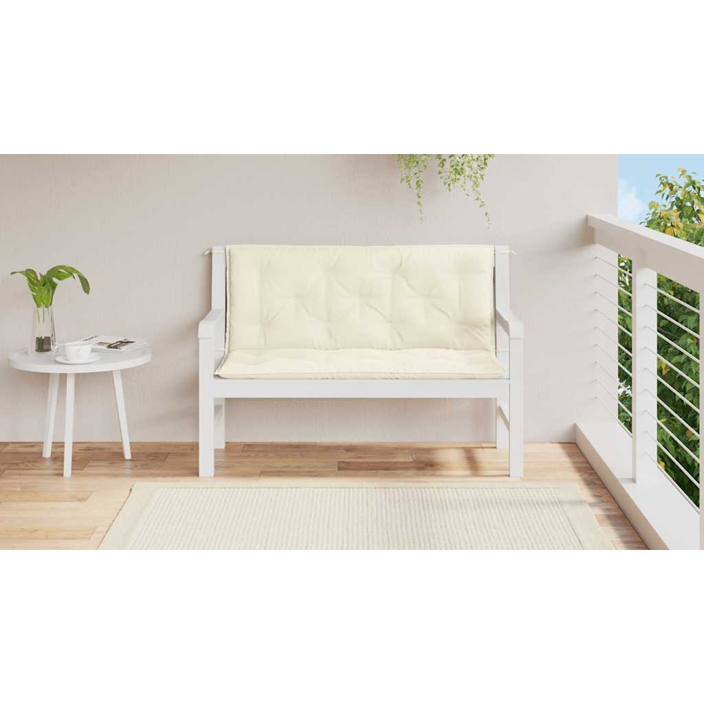 Garden Bench Cushion Cream White 47.2"x(19.7"+19.7")x2.8" Oxford Fabric