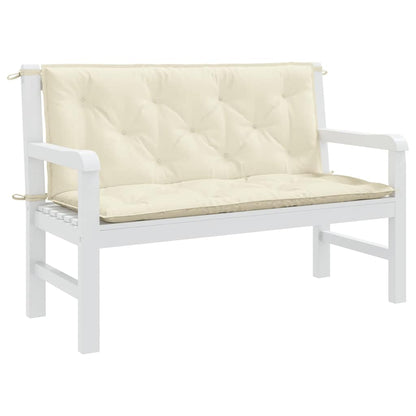 Garden Bench Cushion Cream White 47.2"x(19.7"+19.7")x2.8" Oxford Fabric