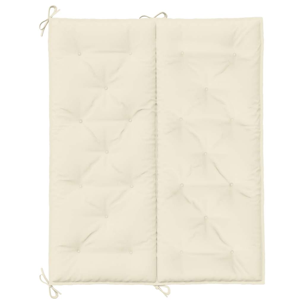 Garden Bench Cushion Cream White 47.2"x(19.7"+19.7")x2.8" Oxford Fabric