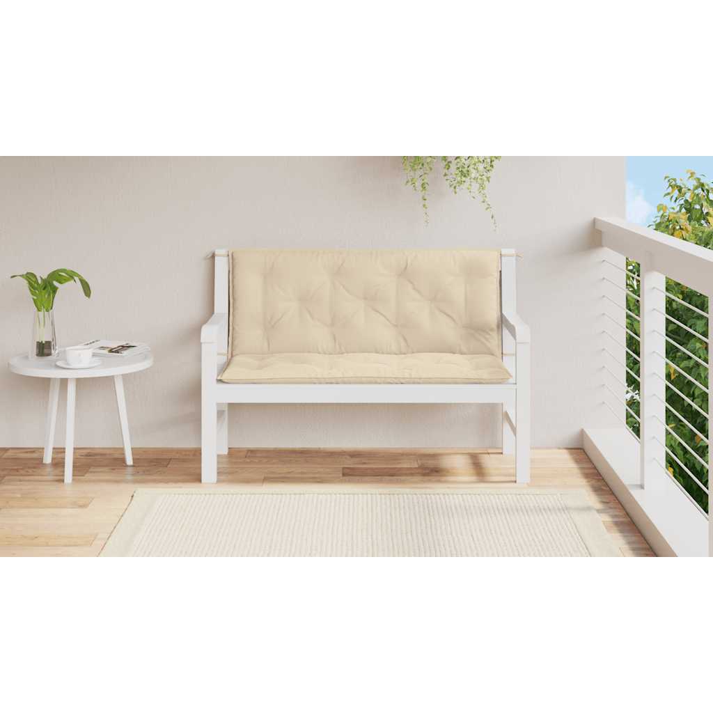 Garden Bench Cushion Beige 47.2"x(19.7"+19.7")x2.8" Oxford Fabric