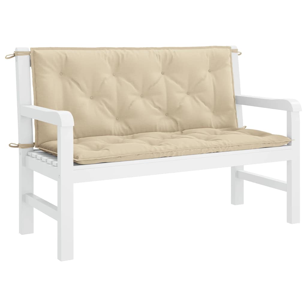 Garden Bench Cushion Beige 47.2"x(19.7"+19.7")x2.8" Oxford Fabric