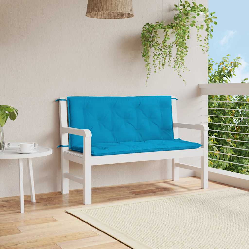 Garden Bench Cushion Light Blue 47.2"x(19.7"+19.7")x2.8" Oxford Fabric