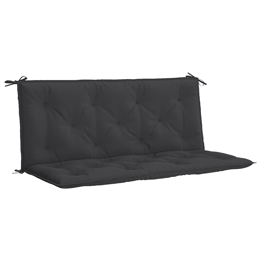 Garden Bench Cushion Black 47.2"x(19.7"+19.7")x2.8" Oxford Fabric
