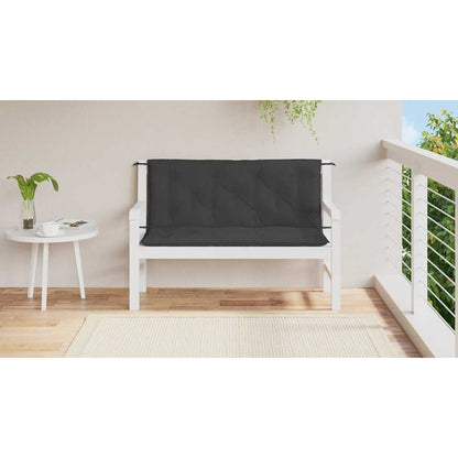 Garden Bench Cushion Black 47.2"x(19.7"+19.7")x2.8" Oxford Fabric