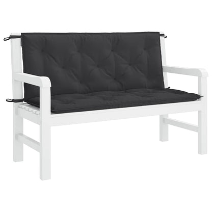 Garden Bench Cushion Black 47.2"x(19.7"+19.7")x2.8" Oxford Fabric