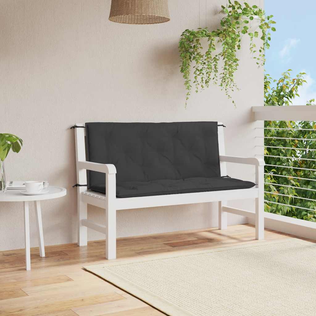 Garden Bench Cushion Black 47.2"x(19.7"+19.7")x2.8" Oxford Fabric