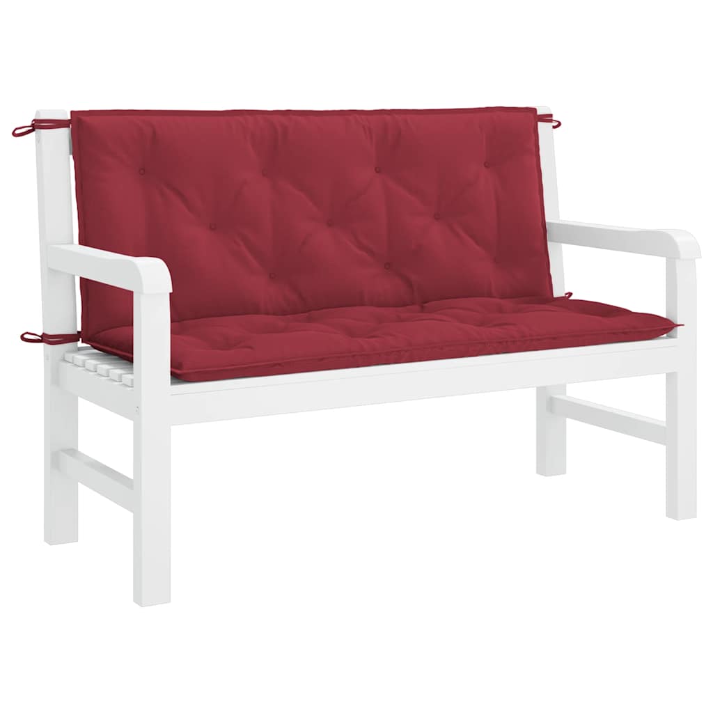 Garden Bench Cushion Wine Red 47.2"x(19.7"+19.7")x2.8" Oxford Fabric