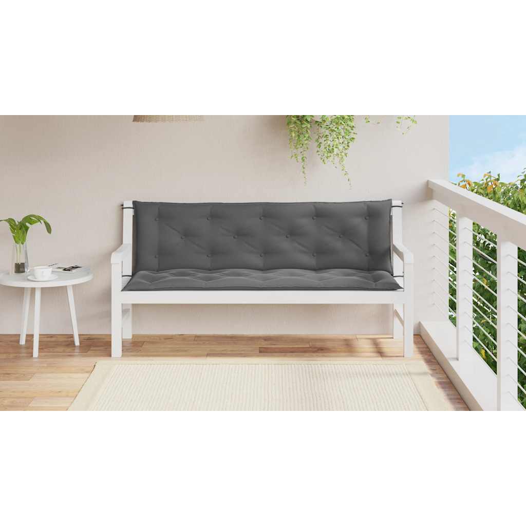 Garden Bench Cushion Anthracite 59.1"x(19.7"+19.7")x2.8" Oxford Fabric