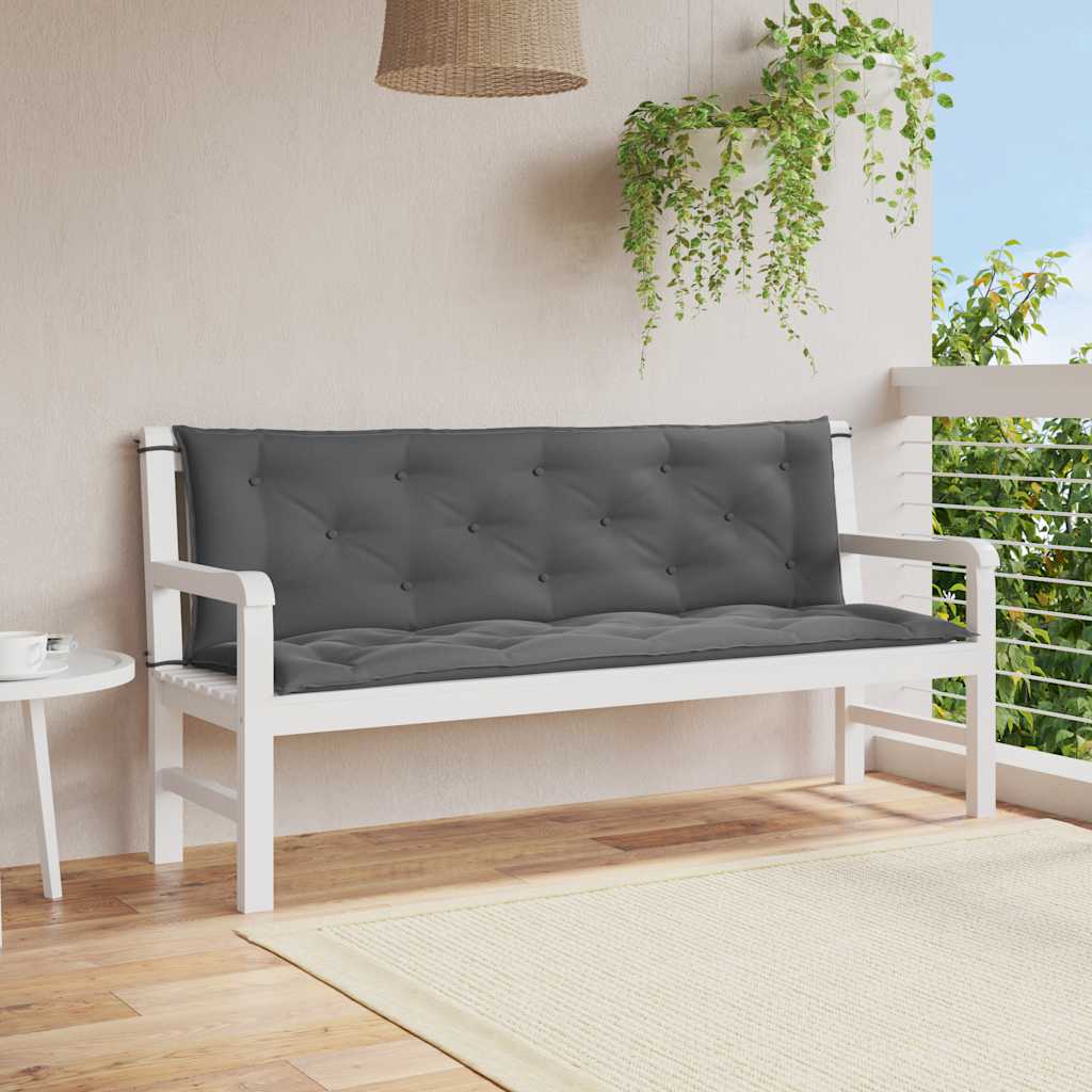 Garden Bench Cushion Anthracite 59.1"x(19.7"+19.7")x2.8" Oxford Fabric