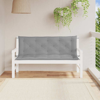 Garden Bench Cushion Gray 59.1"x(19.7"+19.7")x2.8" Oxford Fabric